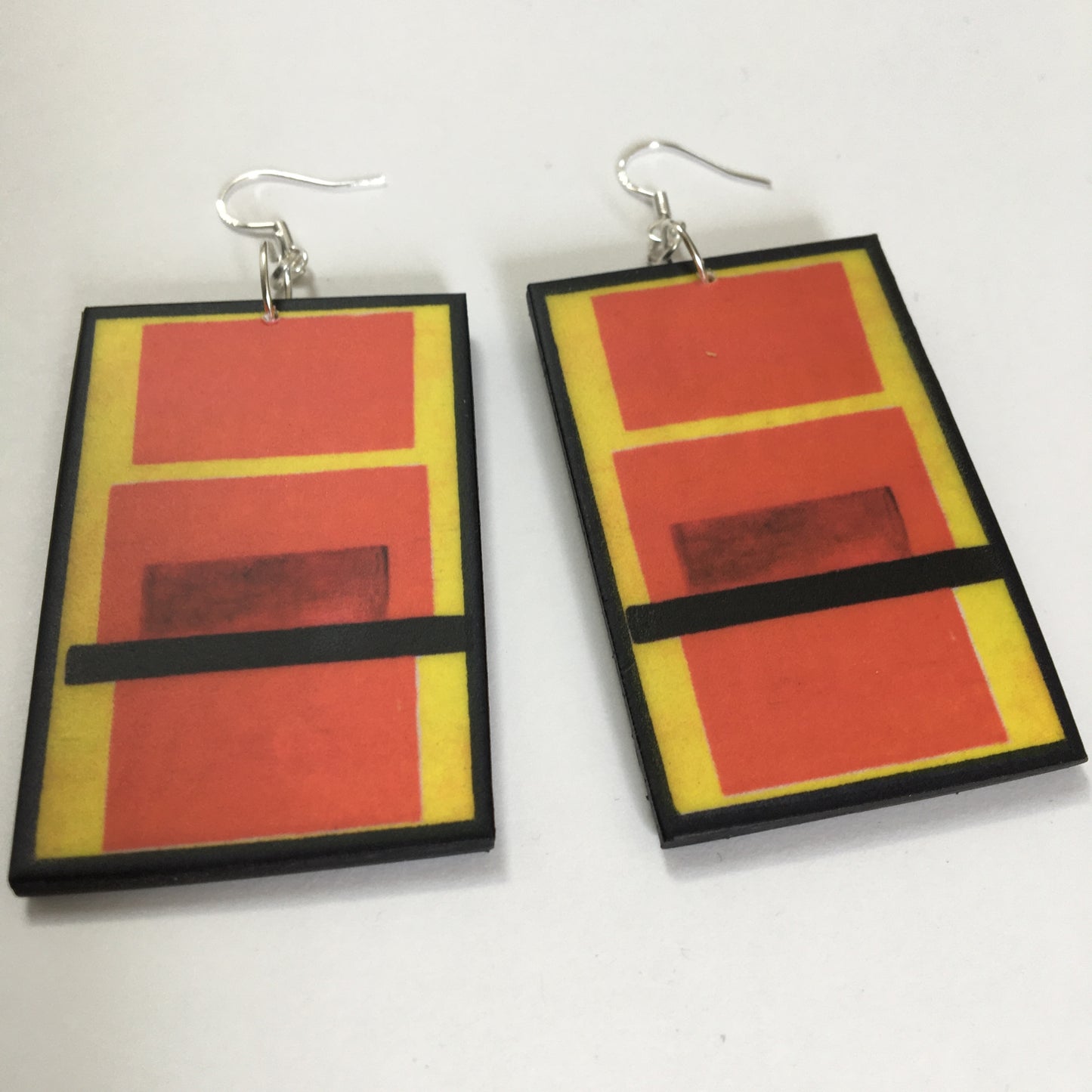 Suprematism art earrings. Sustainable gift.
