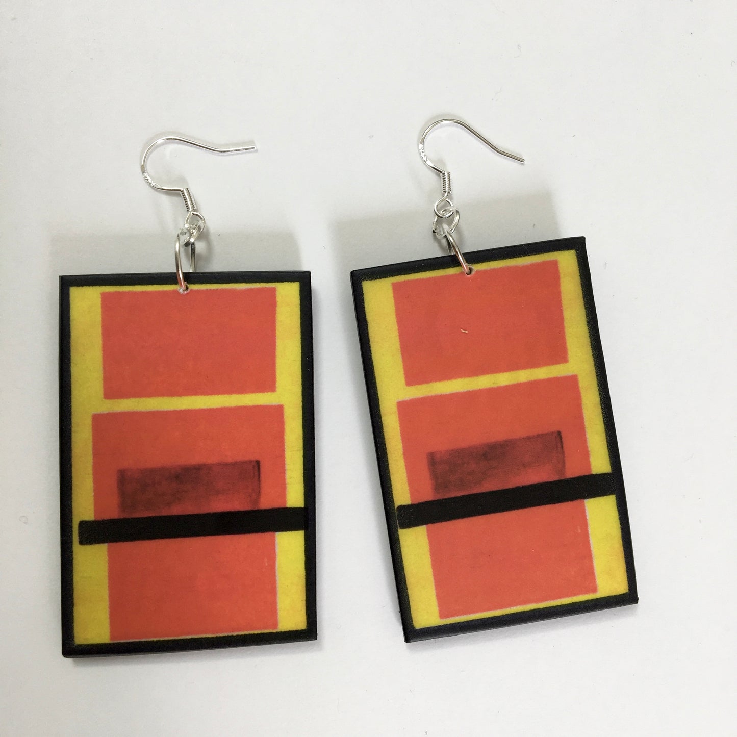 Suprematism art earrings. Sustainable gift.