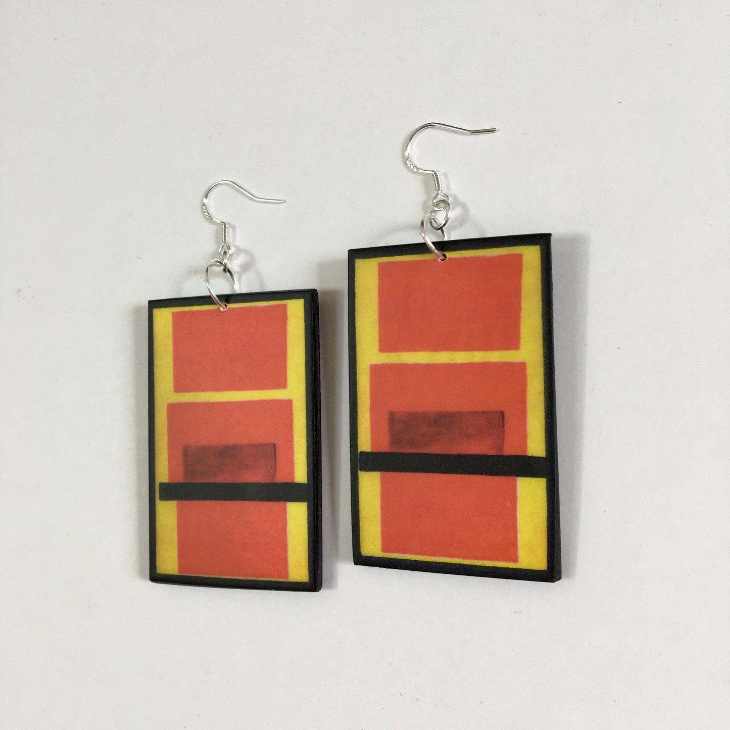 Suprematism art earrings. Sustainable gift.
