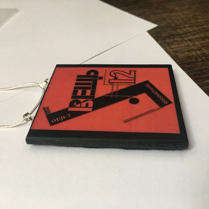 Museum-Inspired Sustainable Necklace El Lissitzky, Object magazine cover necklace pendant Obljewellery