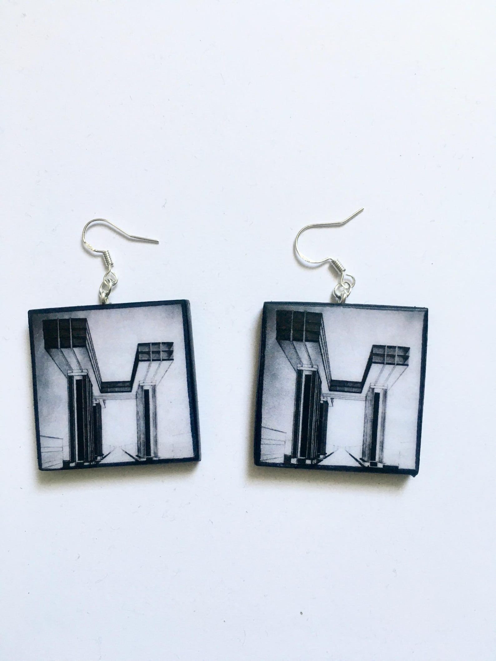 Museum-Inspired Sustainable Earrings El Lissitzky architecture earrings Obljewellery