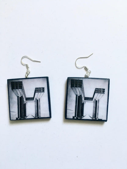 Museum-Inspired Sustainable Earrings El Lissitzky architecture earrings Obljewellery