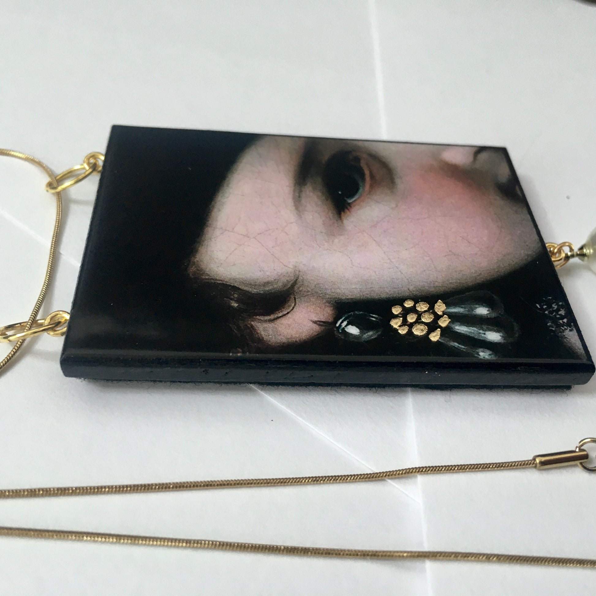 Museum-Inspired Sustainable Necklace Baroque Italian art necklace with pearl Obljewellery