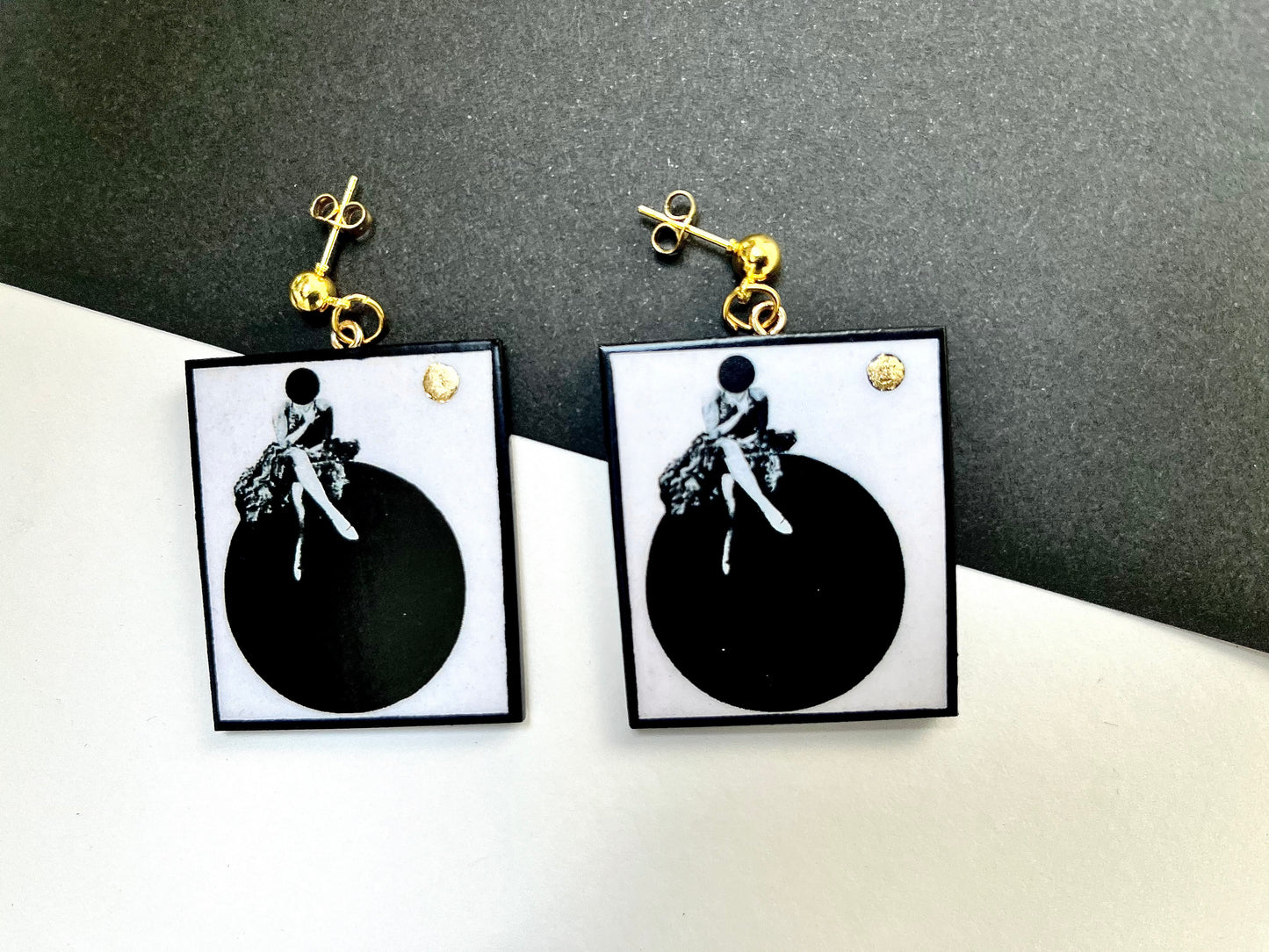 László Moholy-Nagy art earrings in sustainable wood