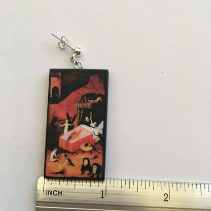 Museum-Inspired Sustainable Earrings Hieronymus Bosch art earrings Obljewellery