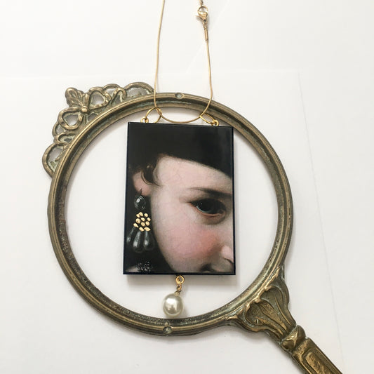 Museum-Inspired Sustainable Necklace Baroque Italian art necklace with pearl Obljewellery