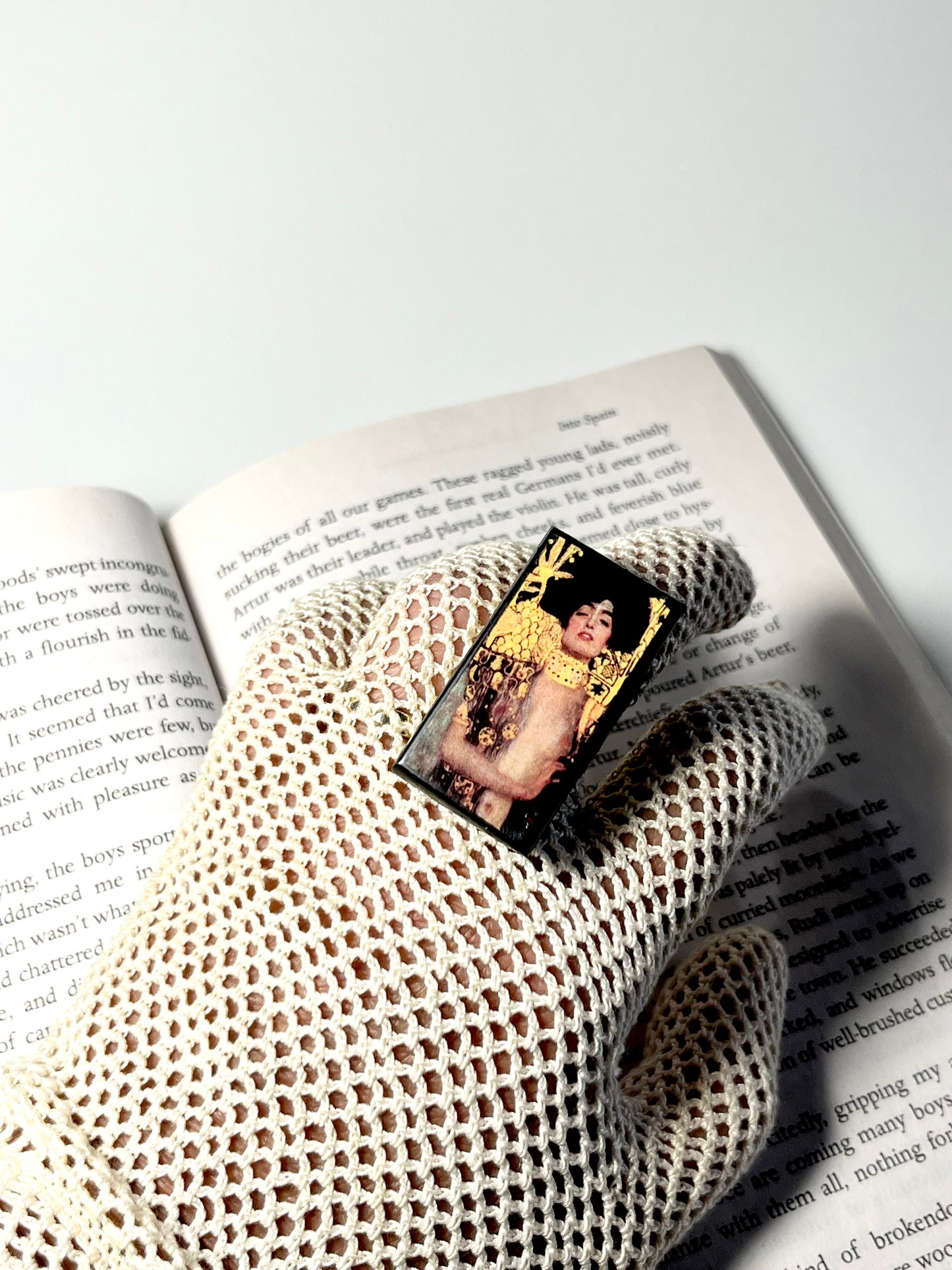 Museum-Inspired Sustainable Rings Judith and the Head of Holofernes, Gustav Klimt wood ring Obljewellery
