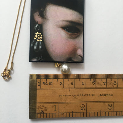 Museum-Inspired Sustainable Necklace Baroque Italian art necklace with pearl Obljewellery
