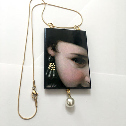 Museum-Inspired Sustainable Necklace Baroque Italian art necklace with pearl Obljewellery