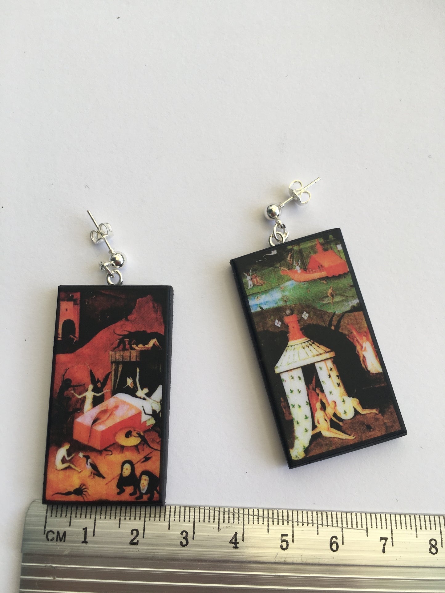 Museum-Inspired Sustainable Earrings Hieronymus Bosch art earrings Obljewellery