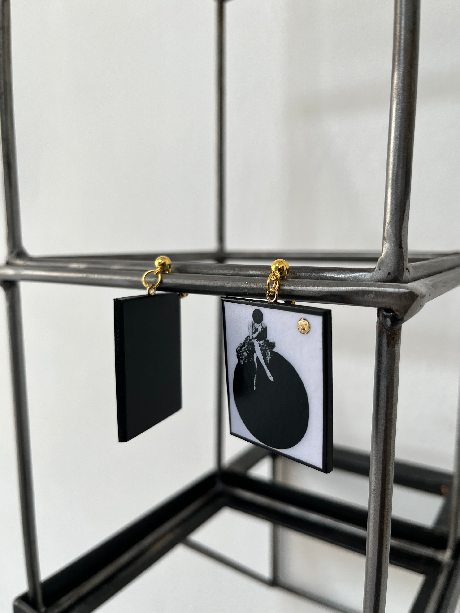 Museum-Inspired Sustainable Earrings Minimalist Bauhaus Wooden Drop Earrings - Sustainable Art Jewelry Obljewellery