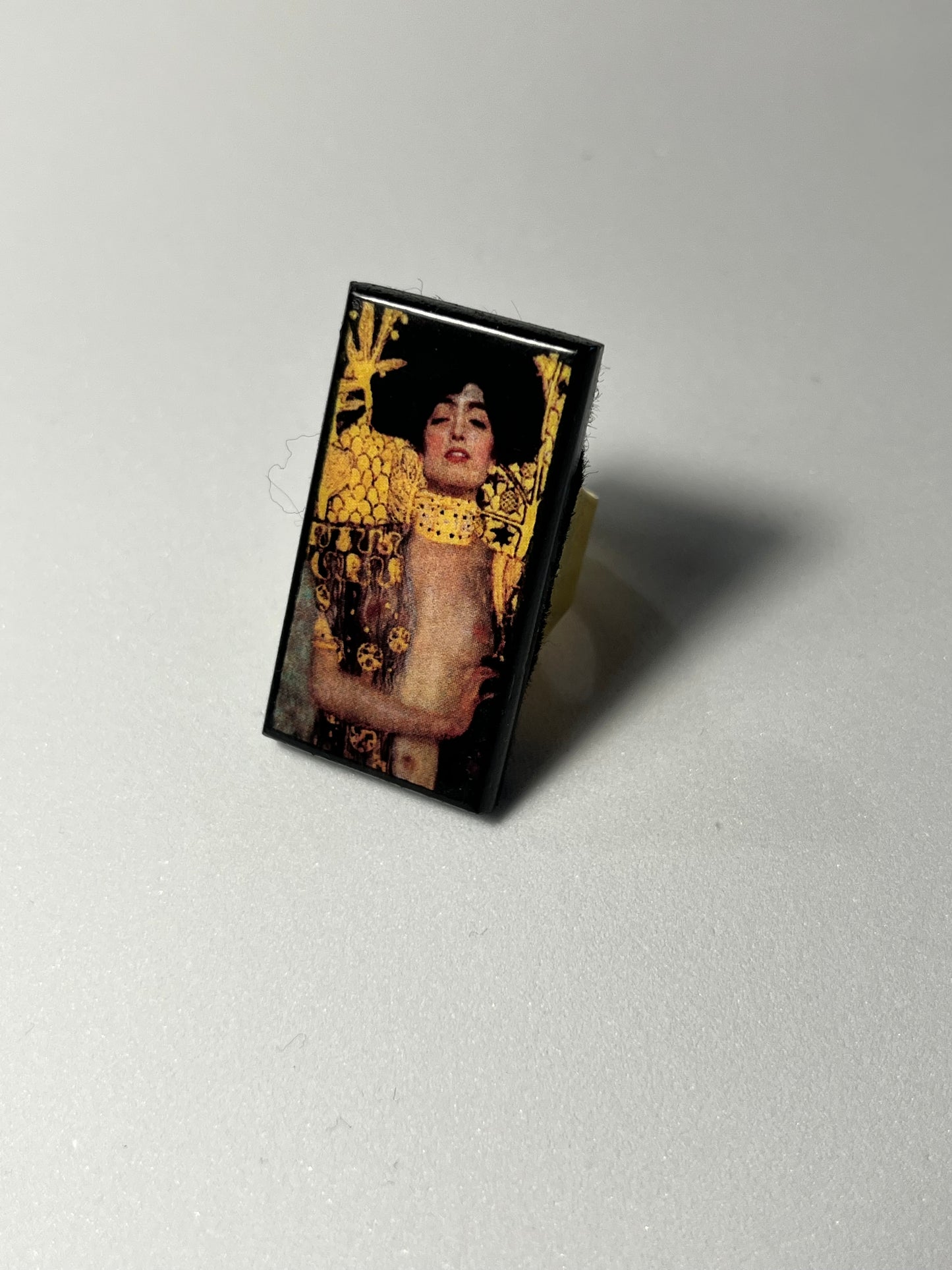 Museum-Inspired Sustainable Rings Judith and the Head of Holofernes, Gustav Klimt wood ring Obljewellery