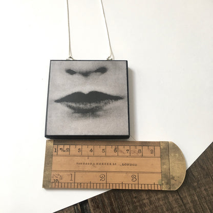 Museum-Inspired Sustainable Necklace Lips Pop art necklace Obljewellery