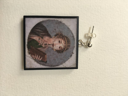 Museum-Inspired Sustainable Earrings Sappho Pompeii fresco earrings Obljewellery