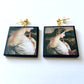 Sappho painting by Carl Agricola, sustainable wood earrings