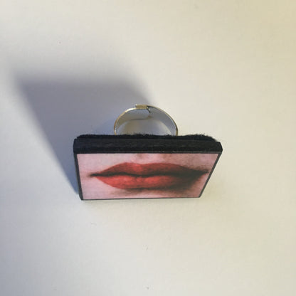 Museum-Inspired Sustainable Rings Lips ring handmade from sustainable wood Obljewellery