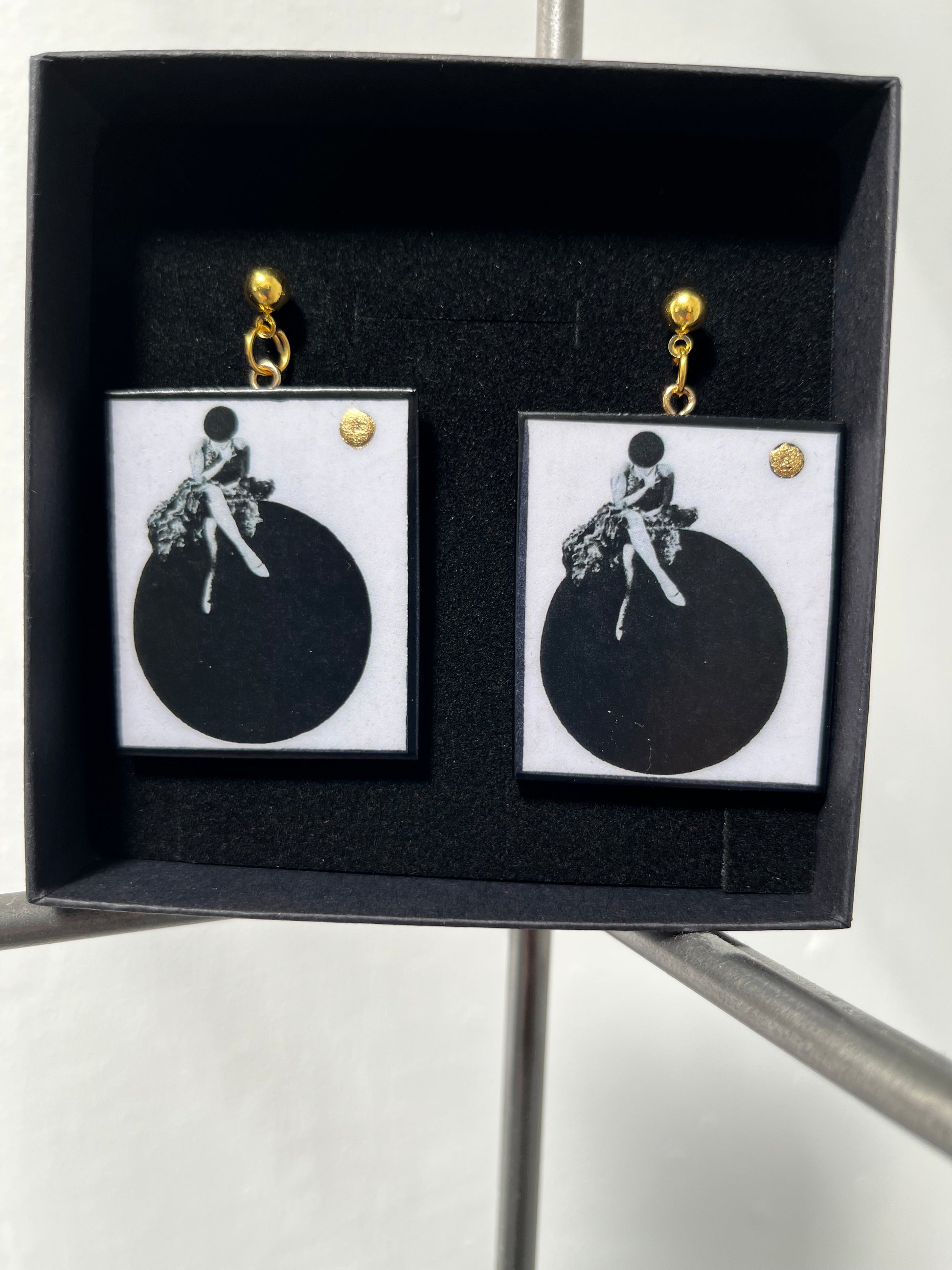 Museum-Inspired Sustainable Earrings Minimalist Bauhaus Wooden Drop Earrings - Sustainable Art Jewelry Obljewellery