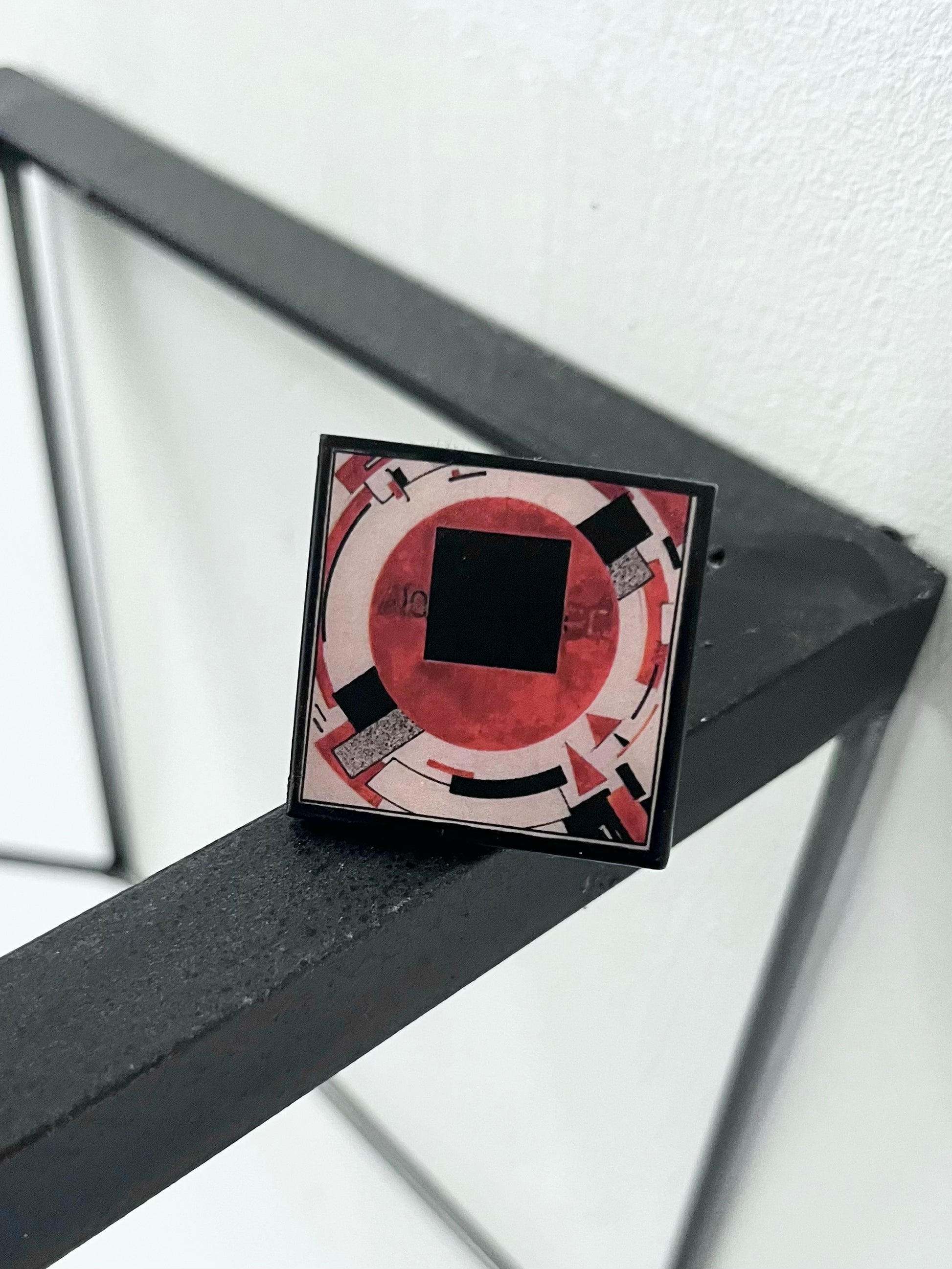 Museum-Inspired Sustainable Rings El Lissitzky Geometric Art Statement Ring – Handmade Sustainable Wood Jewelry Obljewellery