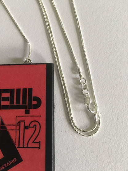 Museum-Inspired Sustainable Necklace El Lissitzky, Object magazine cover necklace pendant Obljewellery