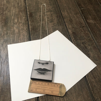 Museum-Inspired Sustainable Necklace Lips Pop art necklace Obljewellery