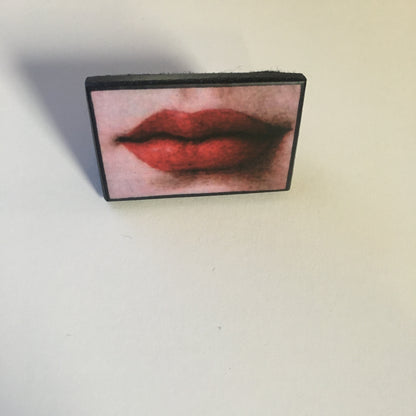 Museum-Inspired Sustainable Rings Lips ring handmade from sustainable wood Obljewellery