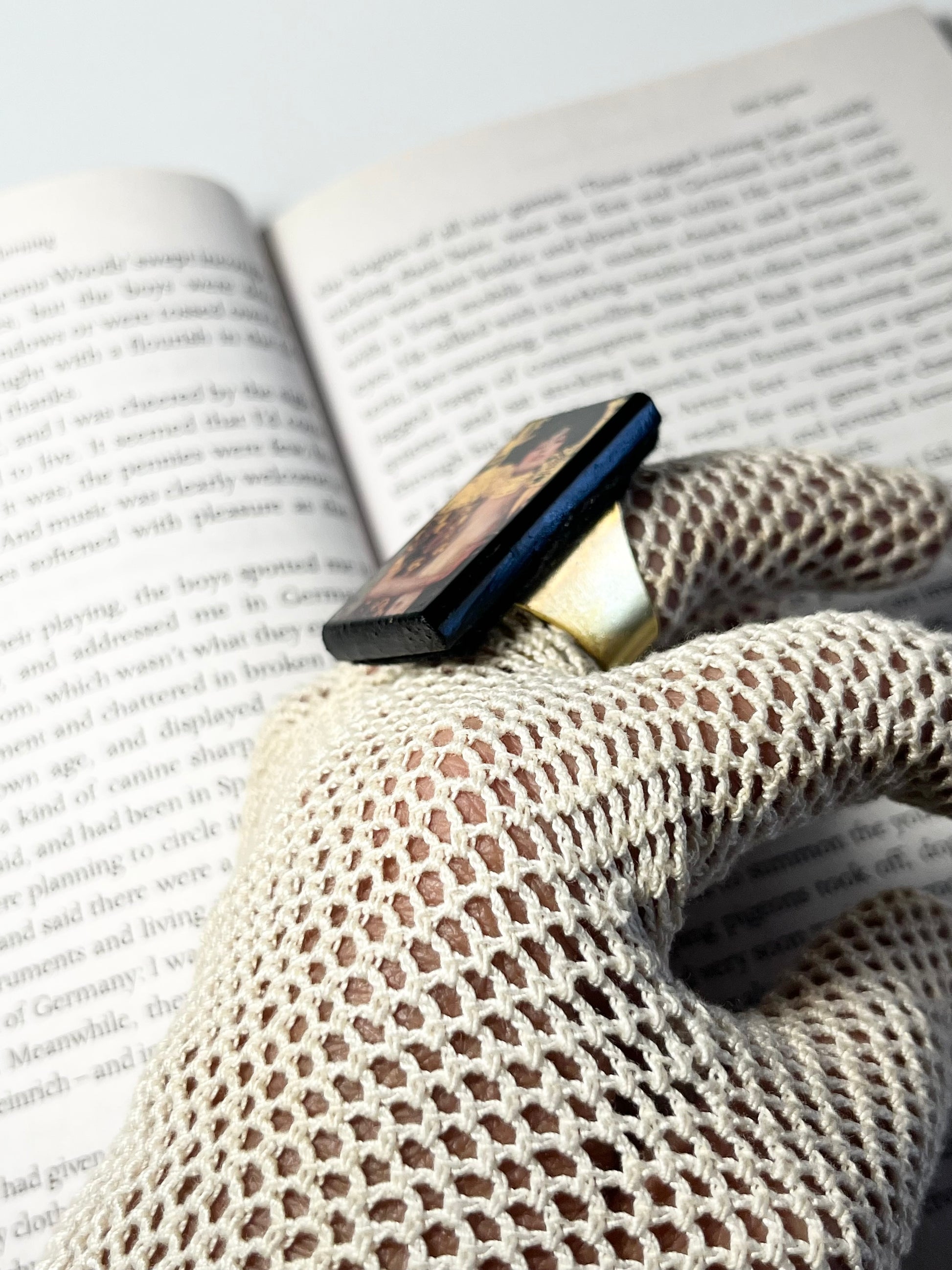 Museum-Inspired Sustainable Rings Judith and the Head of Holofernes, Gustav Klimt wood ring Obljewellery