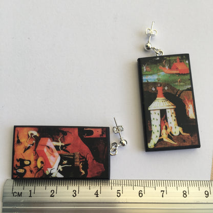 Museum-Inspired Sustainable Earrings Hieronymus Bosch art earrings Obljewellery