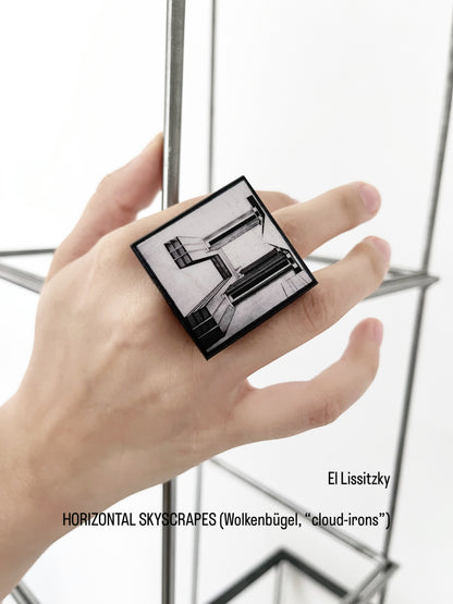 Museum-Inspired Sustainable Rings El Lissitzky sustainable art ring Obljewellery