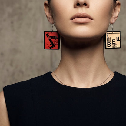 Museum-Inspired Sustainable Earrings El Lissitzky Geometric Art Earrings | Obljewellery Obljewellery