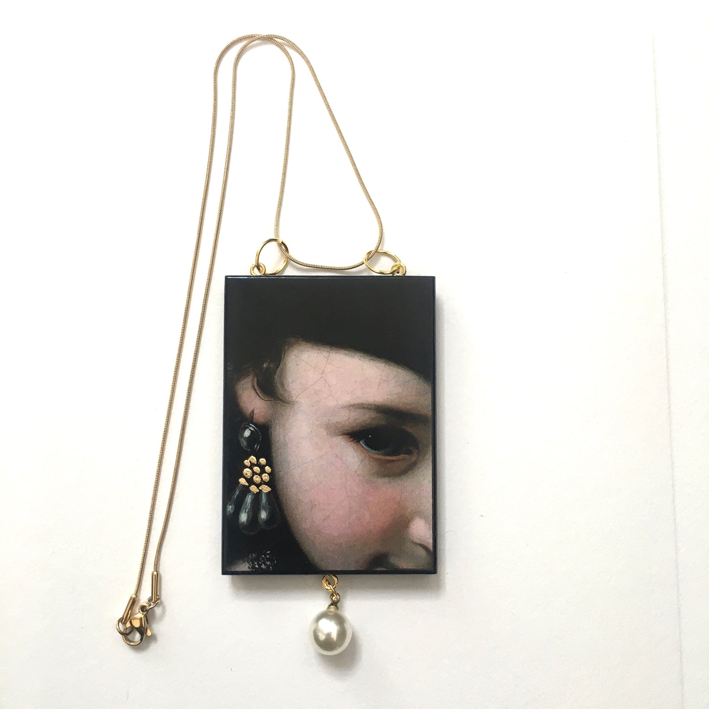 Museum-Inspired Sustainable Necklace Baroque Italian art necklace with pearl Obljewellery