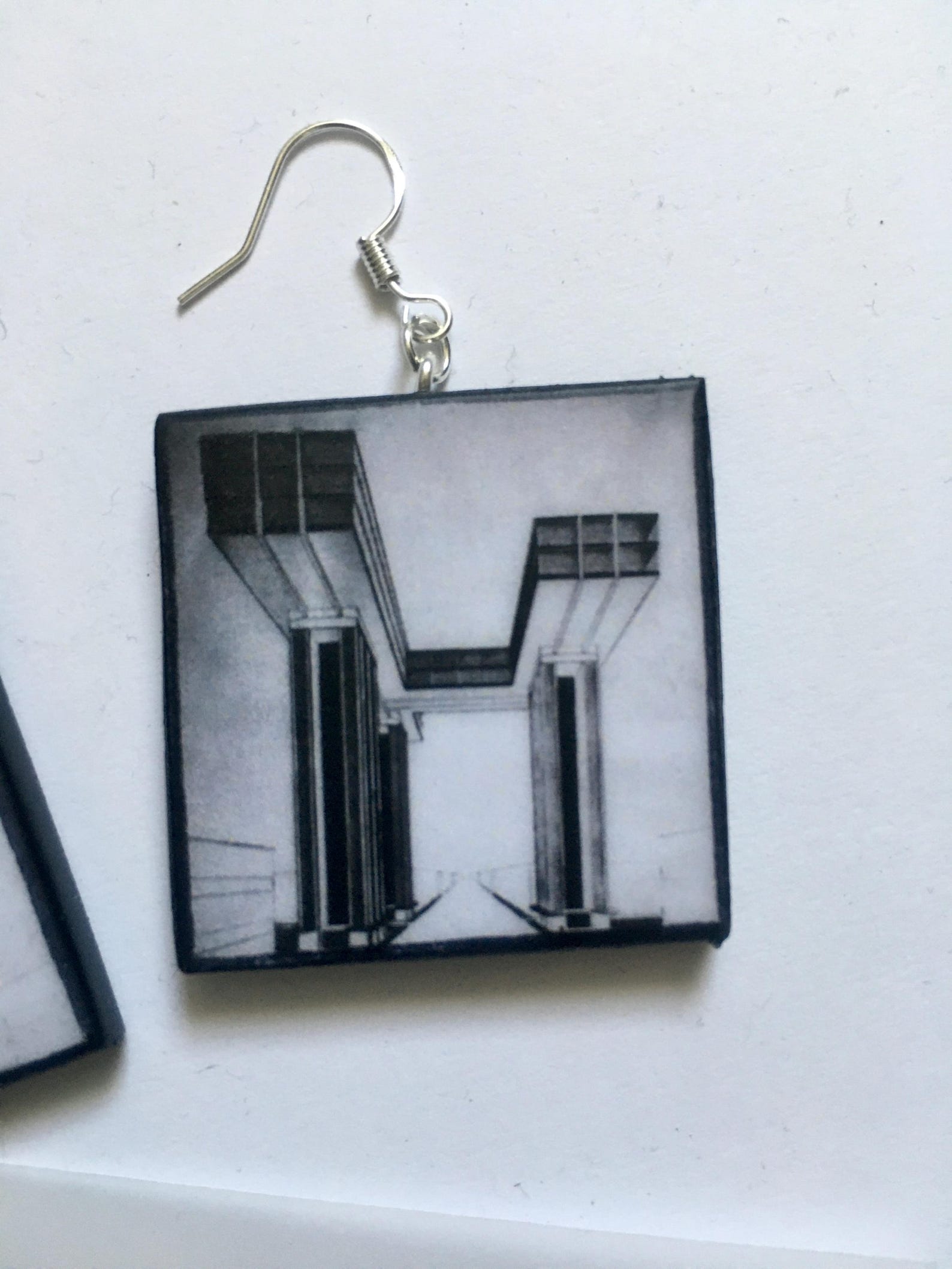 Museum-Inspired Sustainable Earrings El Lissitzky architecture earrings Obljewellery