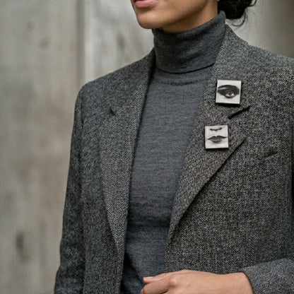 Museum-Inspired Sustainable Brooches Bauhaus Detail Brooch Set Obljewellery