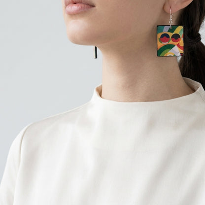 Museum-Inspired Sustainable Earrings Robert Delaunay "Rytme Joie de Vivre" Abstract Art Earrings Obljewellery