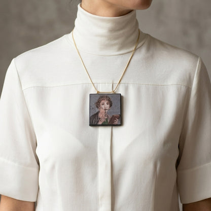 Sappho necklace, portrait fresco from Pompeii