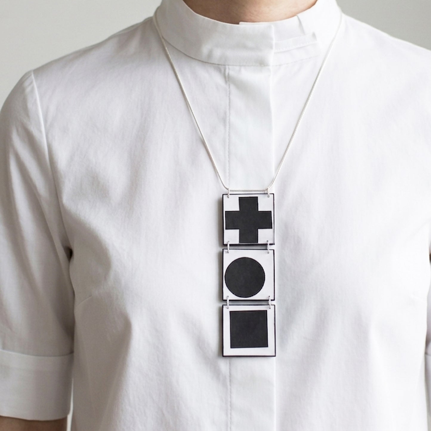 Museum-Inspired Sustainable Necklace Kazimir Malevich Abstract Art Necklace Obljewellery