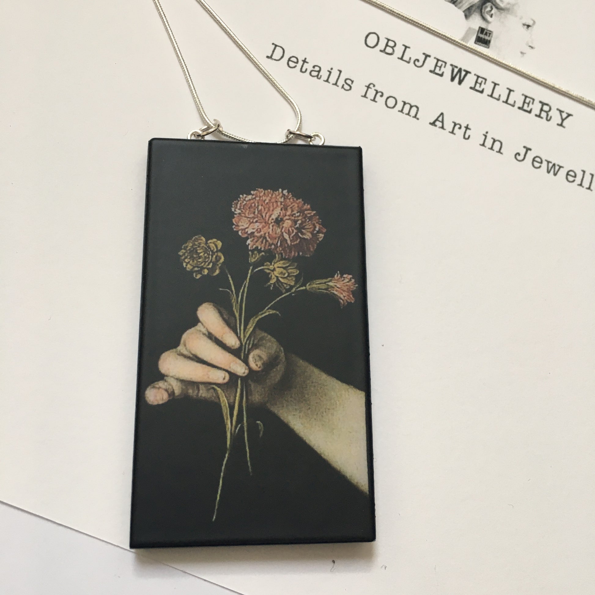 Museum-Inspired Sustainable Necklace Jaen Ranc art detail necklace Obljewellery