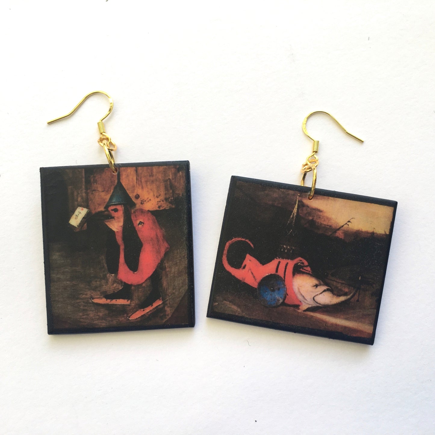 Museum-Inspired Sustainable Earrings Hieronymus Bosch art details earrings Obljewellery