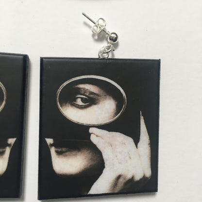 Museum-Inspired Sustainable Earrings Mysterious gaze earrings Obljewellery