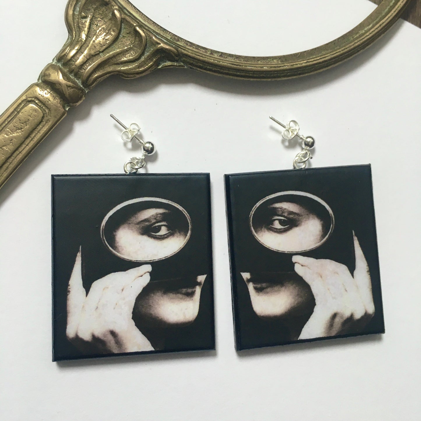 Museum-Inspired Sustainable Earrings Mysterious gaze earrings Obljewellery