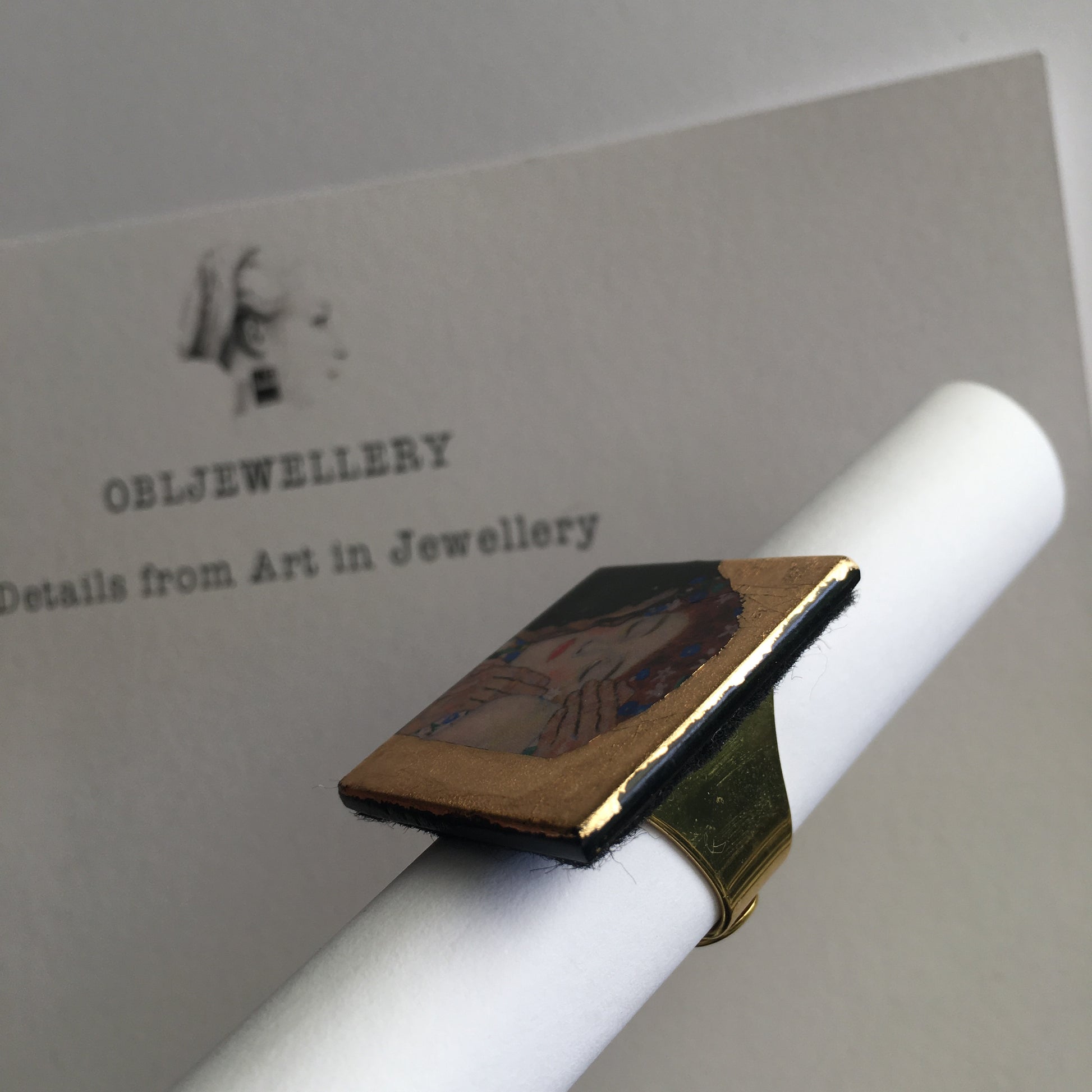 Museum-Inspired Sustainable Rings Klimt inspired promise ring Obljewellery