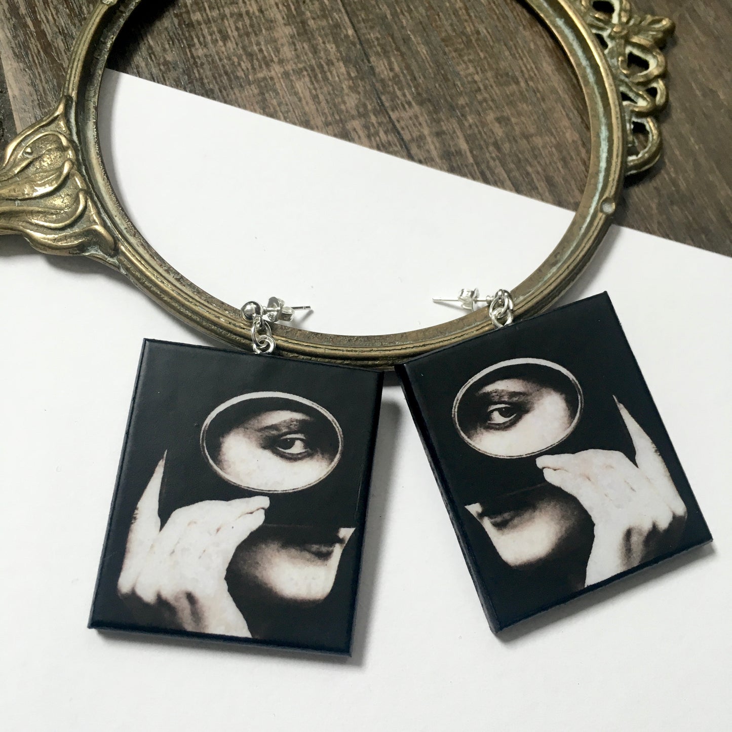 Museum-Inspired Sustainable Earrings Mysterious gaze earrings Obljewellery