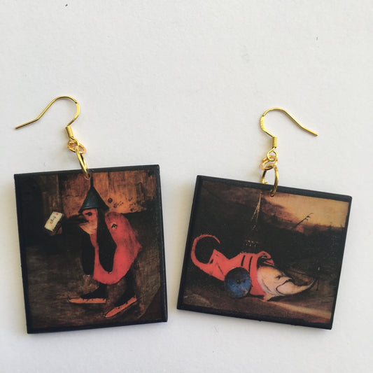 Museum-Inspired Sustainable Earrings Hieronymus Bosch art details earrings Obljewellery