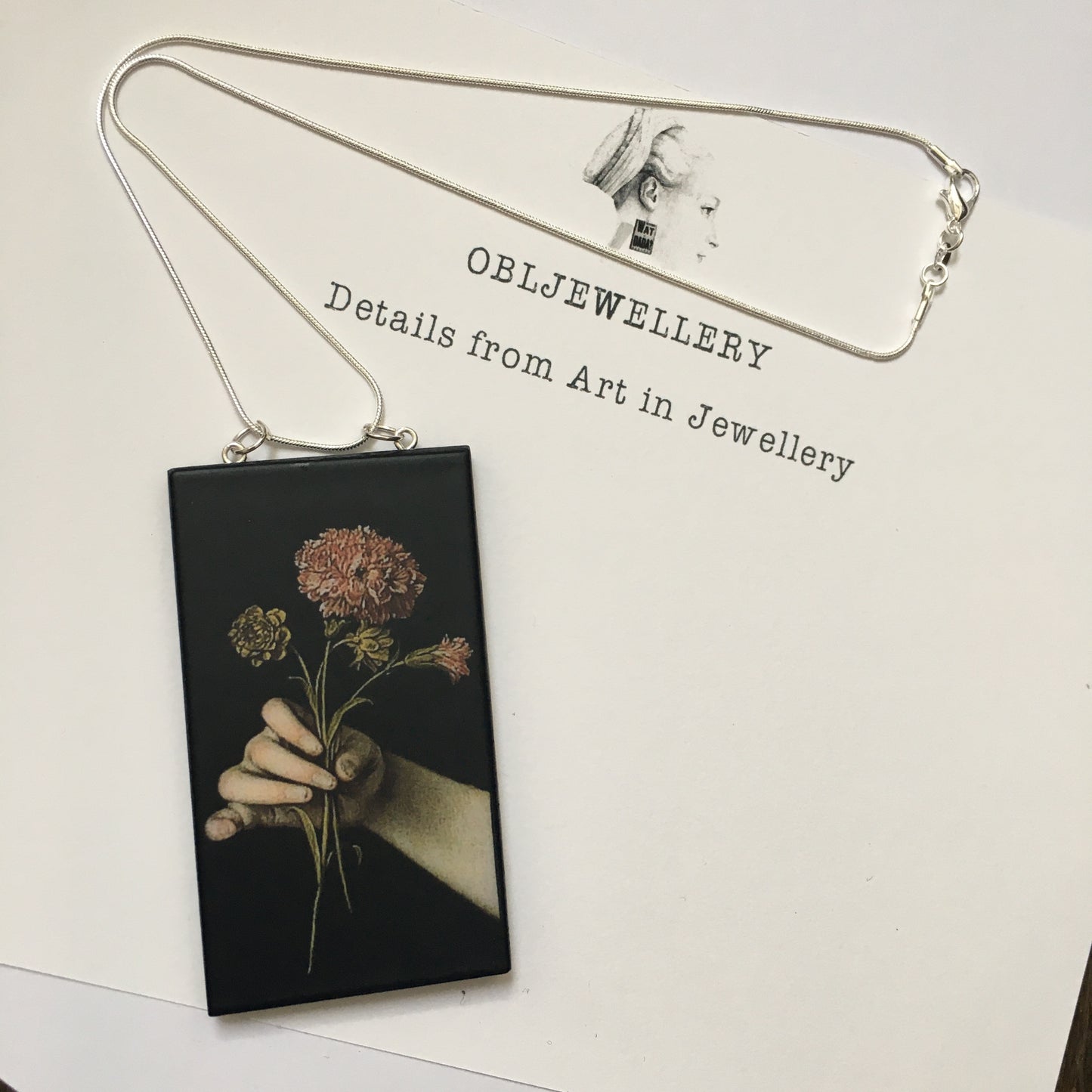 Museum-Inspired Sustainable Necklace Jaen Ranc art detail necklace Obljewellery