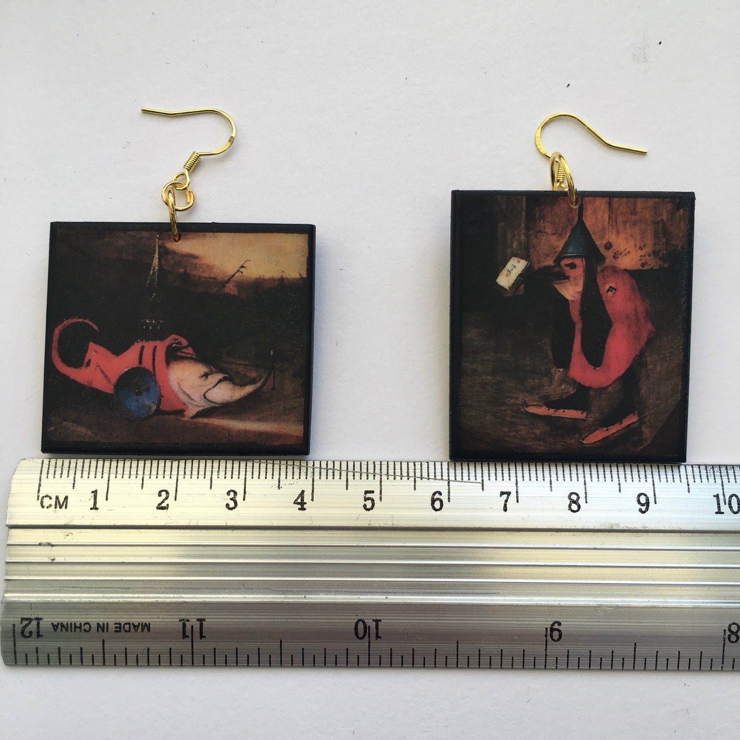 Museum-Inspired Sustainable Earrings Hieronymus Bosch art details earrings Obljewellery