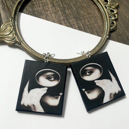 Museum-Inspired Sustainable Earrings Mysterious gaze earrings Obljewellery