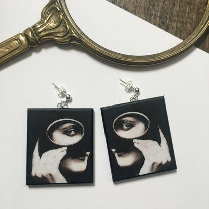 Museum-Inspired Sustainable Earrings Mysterious gaze earrings Obljewellery
