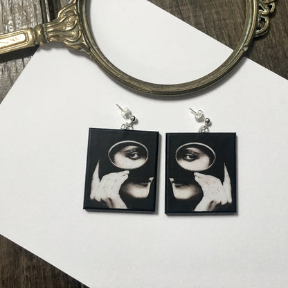 Museum-Inspired Sustainable Earrings Mysterious gaze earrings Obljewellery