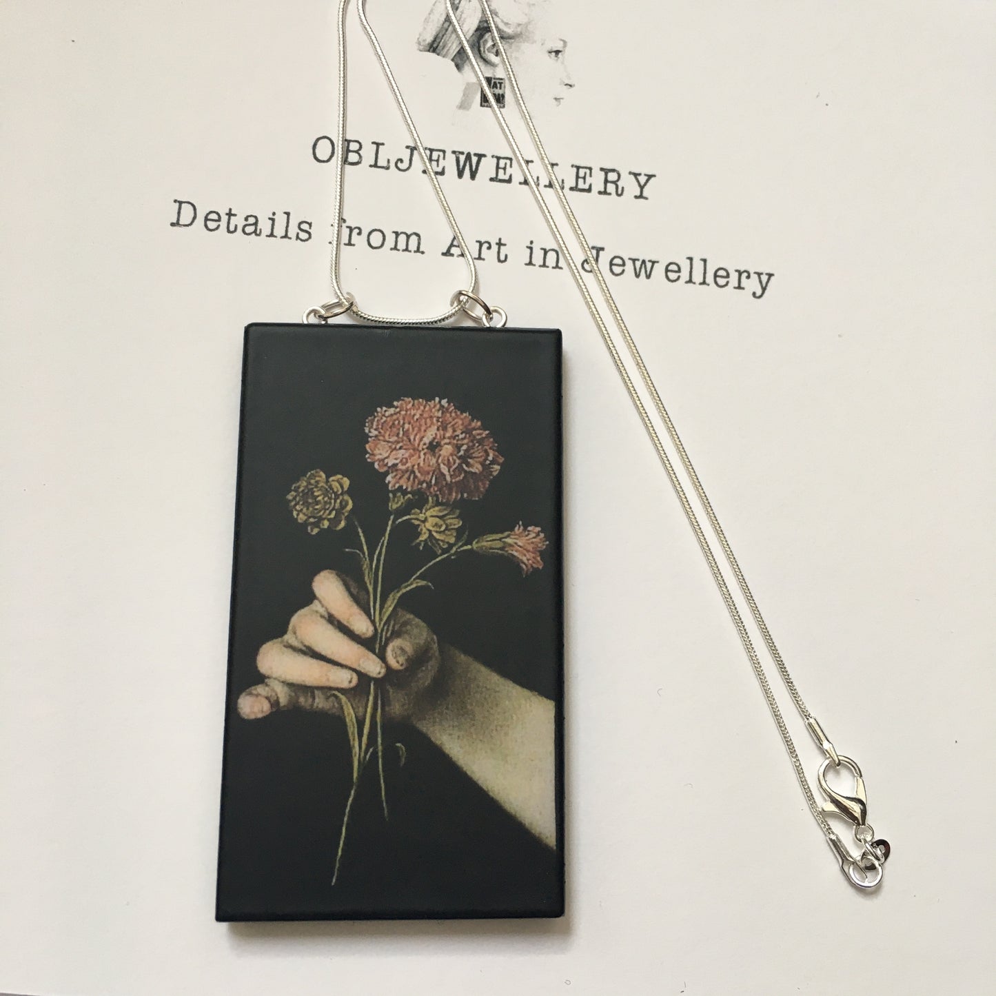 Museum-Inspired Sustainable Necklace Jaen Ranc art detail necklace Obljewellery