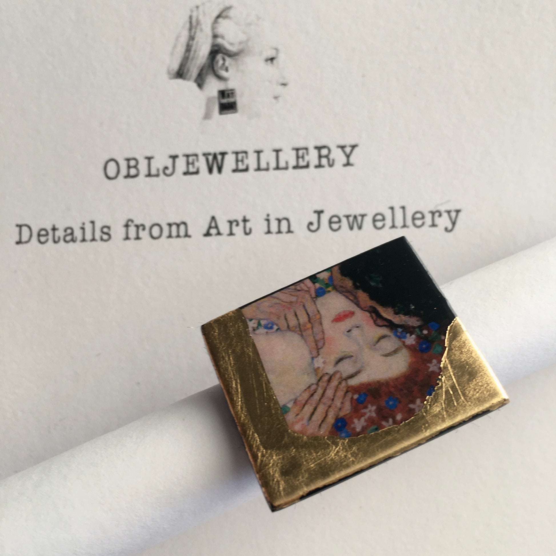 Museum-Inspired Sustainable Rings Klimt inspired promise ring Obljewellery