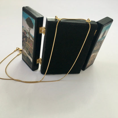 Museum-Inspired Sustainable Necklace Hieronymus Bosch, miniature triptych necklace Obljewellery